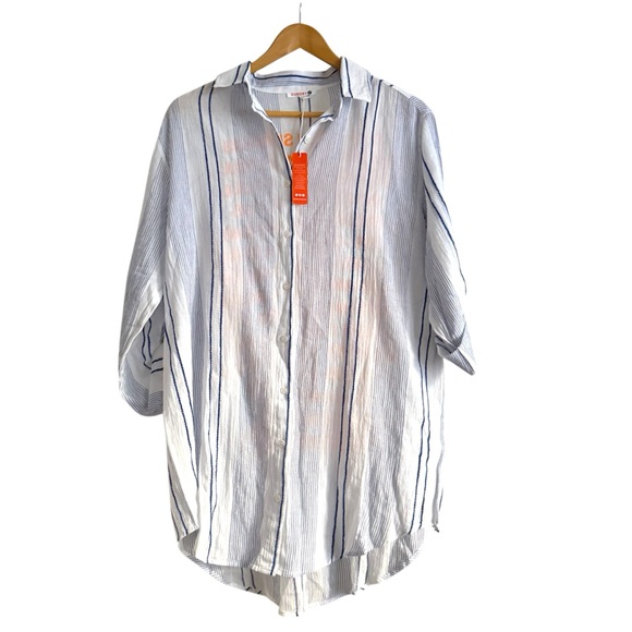 Sundry Destinations Stripe Shirt Dress Cotton Travel Print Size 4 / Small - Picture 3 of 11